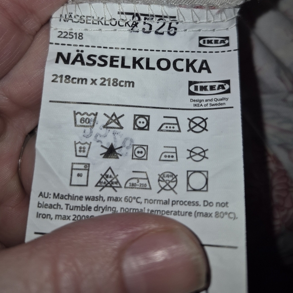 NWOT Full Queen Duvet Cover with 2 Matching Pillow Cases NÄSSELKLOCKA - Picture 6 of 6